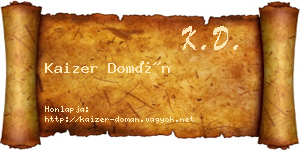 Kaizer Domán névjegykártya